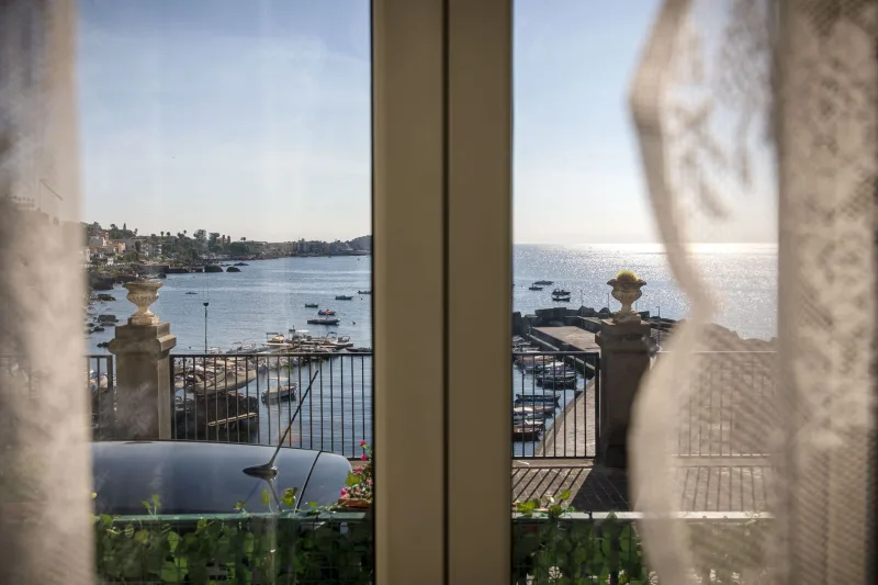 Sea and harbour seen from the window