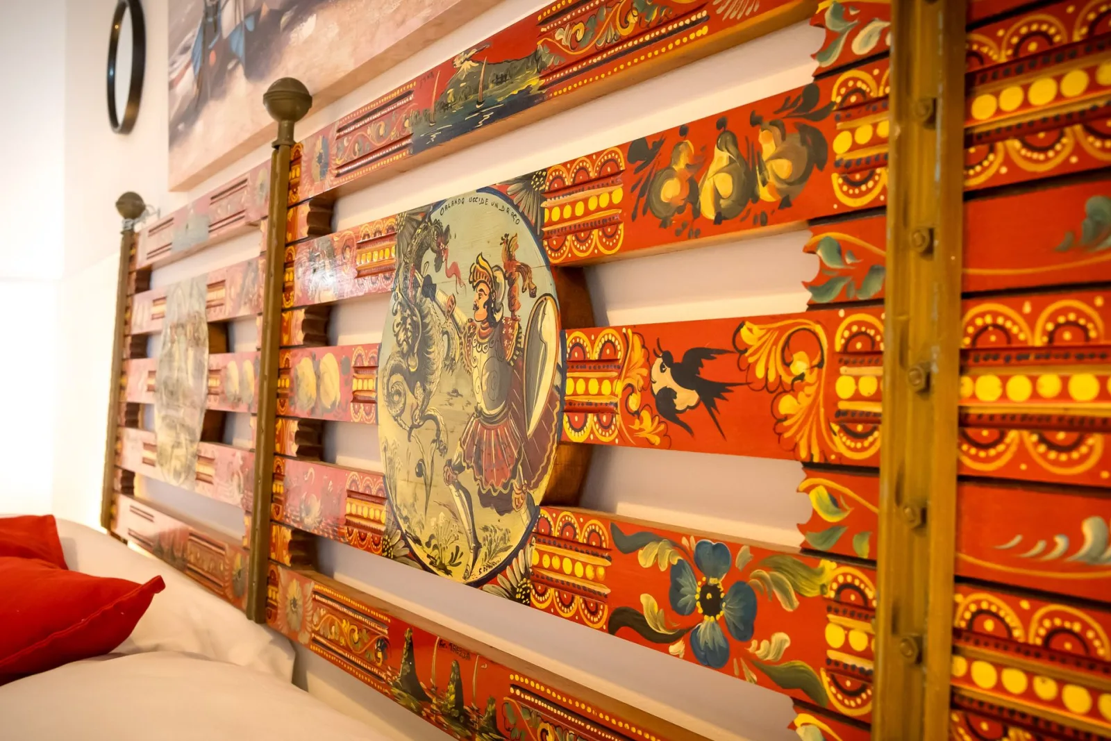 Hand-painted Sicilian cart panel
